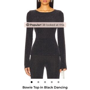 Show Me Your MuMu Black Glitter Blouse